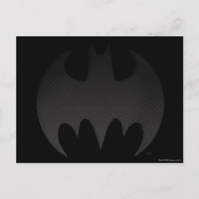Carte Postale Symbole Batman | Black White Fade Logo (Devant)