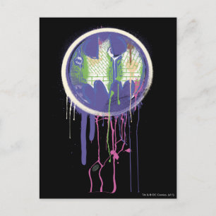 Carte Postale Symbole Batman Logo circulaire violet