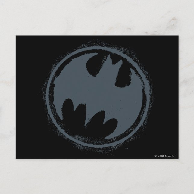 Carte Postale Symbole Batman | Logo Grey Grunge (Devant)
