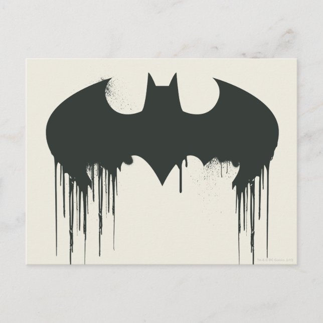 Carte Postale Symbole Batman | Logo Spraypaint (Devant)