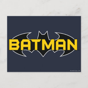 Carte Postale Symbole Batman   Nom Logo jaune et noir