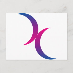 Carte Postale Symbole bisexuel de lune