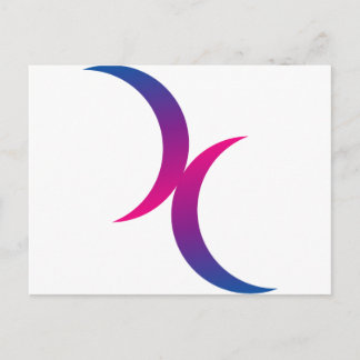 Carte Postale Symbole bisexuel de lune