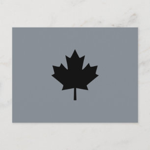 Carte Postale Symbole canadien de feuille d'érable noire