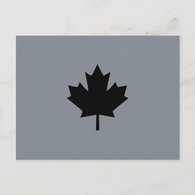 Carte Postale Symbole canadien de feuille d'érable noire (Devant)