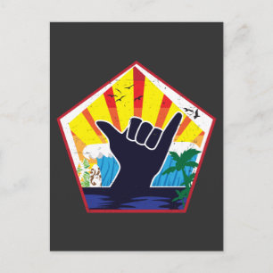 Carte Postale SYMBOLE Costa Rica Shaka Surf Surfer Cadeau