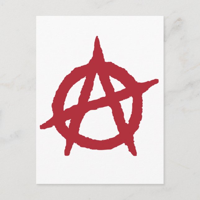 Carte Postale Symbole d'anarchie rouge (Devant)