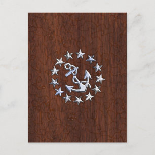Carte Postale Symbole d'Ancre des étoiles du pavillon nautique