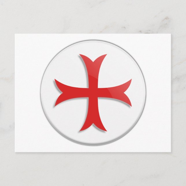 Carte Postale Symbole de croix Templier du Chevalier (Devant)