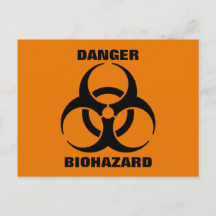 Carte Postale Symbole de danger biologique orange de sécurité Si