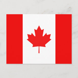 Carte Postale Symbole de feuille d'érable Drapeau canadien