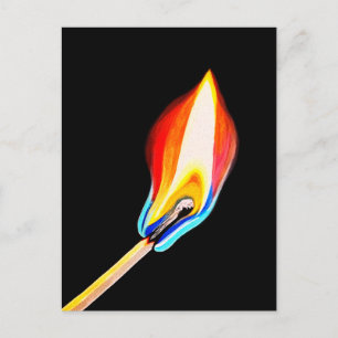 Carte Postale Symbole de Flamme de Passion, d'Énergie et de Créa