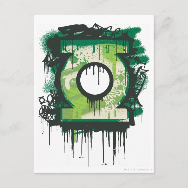 Carte Postale Symbole de graffiti à lanterne verte (Devant)