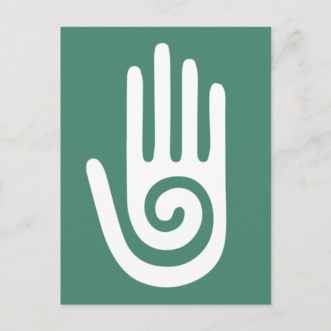 Carte Postale Symbole de guérison de la main spirale (Devant)
