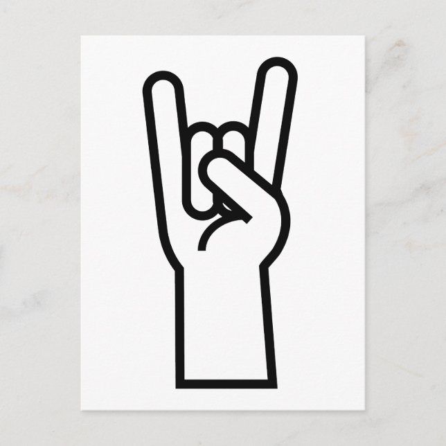 Carte Postale Symbole de la main de roche et de rouleau (Devant)