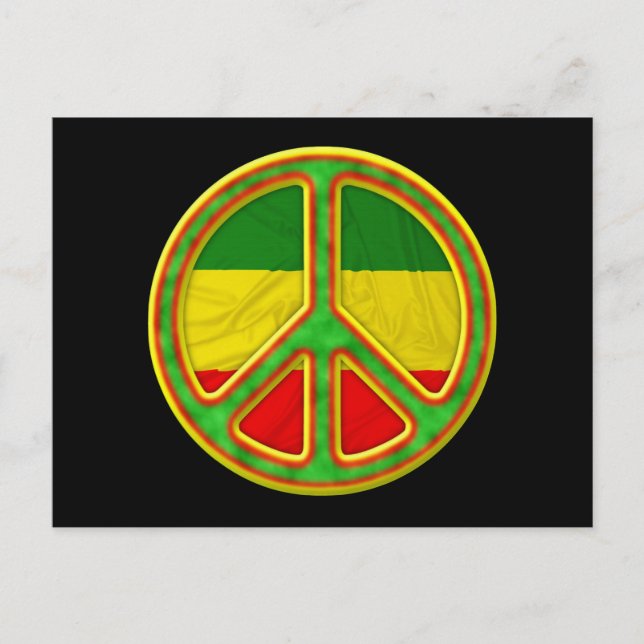 Carte Postale Symbole de la paix de Rasta (Devant)