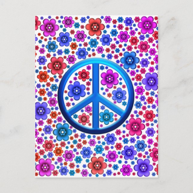Carte Postale SYMBOLE DE LA PAIX Hippie (Devant)