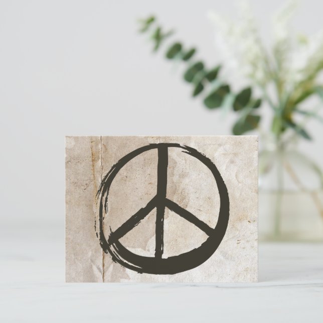 Carte Postale Symbole de la paix Hippie amour signe anti-guerre  (Debout devant)