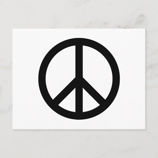 Carte Postale Symbole de la paix noire (Devant)