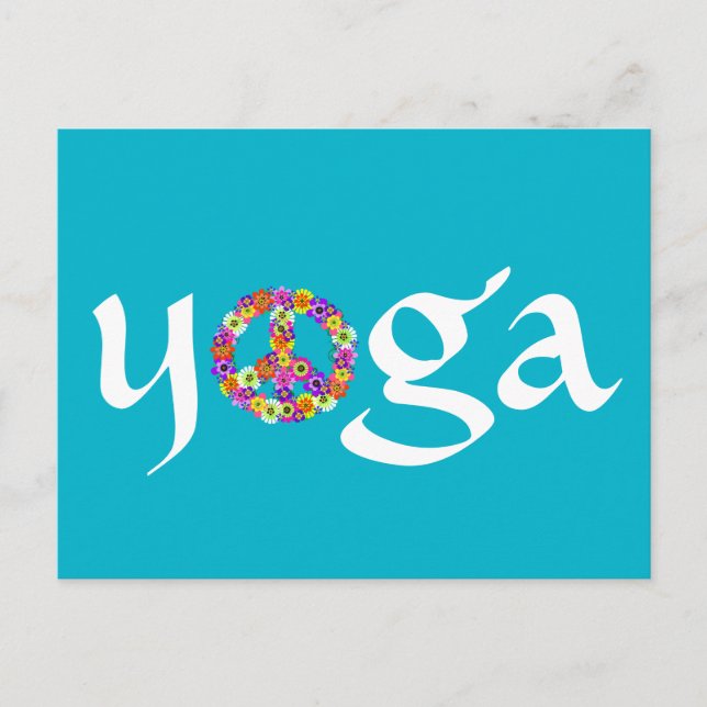 Carte Postale SYMBOLE DE LA PAIX Yoga Floral (Devant)