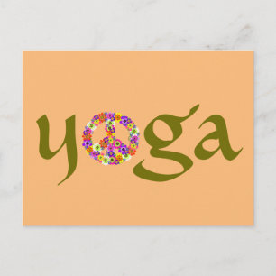 Carte Postale SYMBOLE DE LA PAIX Yoga Floral