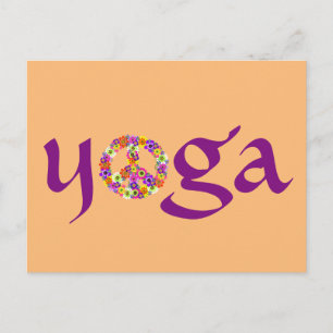 Carte Postale SYMBOLE DE LA PAIX Yoga Floral