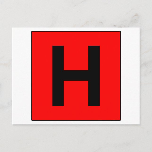 Carte Postale Symbole de la route des signes de l'hôpital Docteu (Devant)
