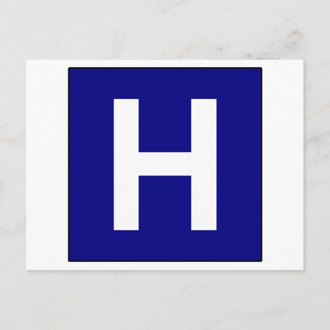 Carte Postale Symbole de la route des signes de l'hôpital Docteu (Devant)