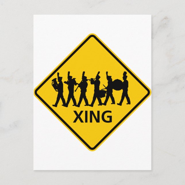 Carte Postale Symbole de la route du passage à niveau (Devant)