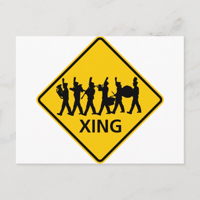 Carte Postale Symbole de la route du passage à niveau (Devant)