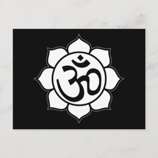 Carte Postale Symbole de l'Aum de fleurs Lotus