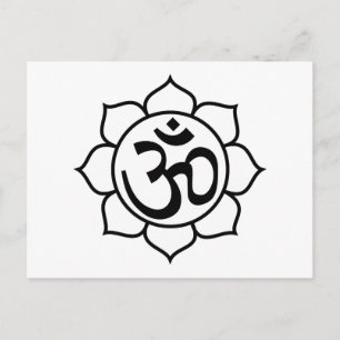Carte Postale Symbole de l'Aum de fleurs Lotus