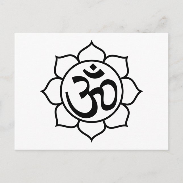 Carte Postale Symbole de l'Aum de fleurs Lotus (Devant)