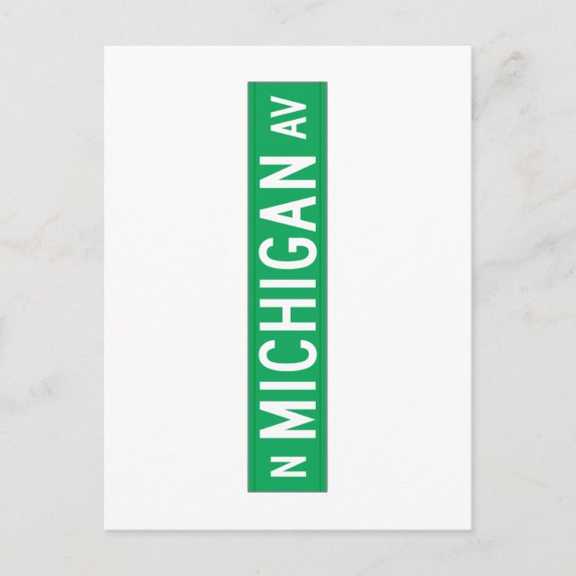 Carte Postale Symbole de Michigan Avenue, Chicago, IL Street (Devant)