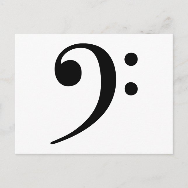 Carte Postale Symbole de musique Bass Clef (Devant)