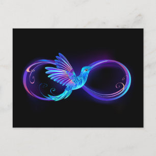 Carte Postale Symbole de Neon Infinity par Glowing Hummingbird