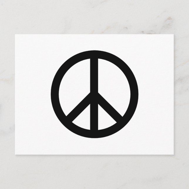 Carte Postale Symbole de paix Anti Guerre noir blanc moderne (Devant)