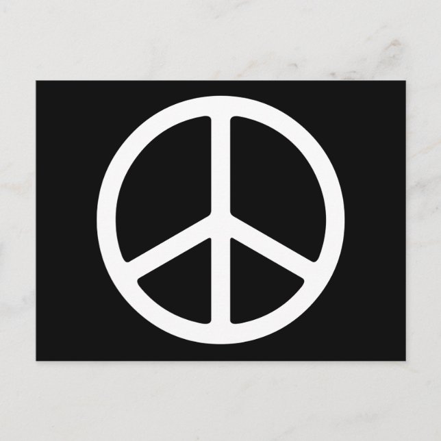 Carte postale Symbole de paix blanc maigre (Devant)