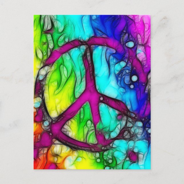 Carte Postale SYMBOLE DE PAIX Coloré (Devant)