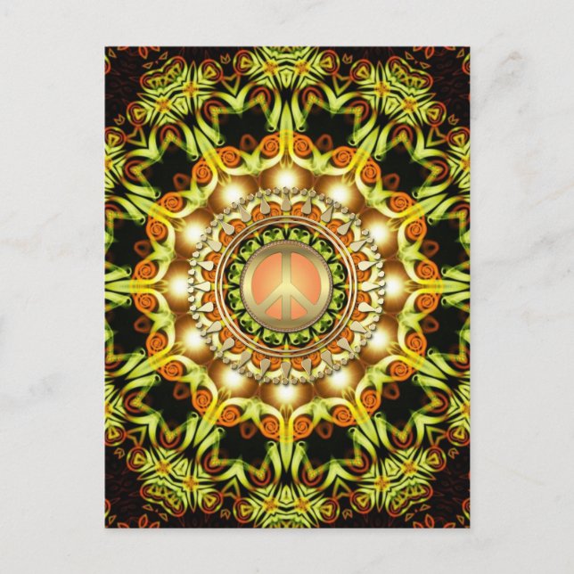 Carte postale Symbole de Paix Énergie Nature (Devant)