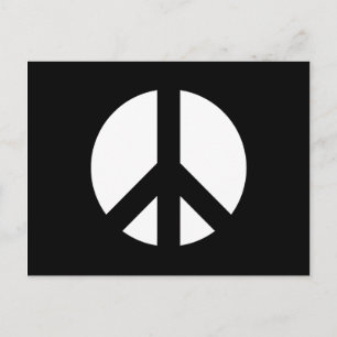 Carte Postale Symbole de paix noir et blanc