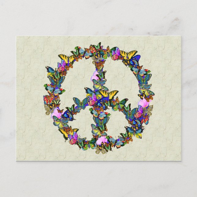 Carte Postale Symbole de paix papillon (Devant)