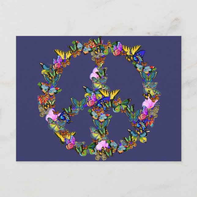 Carte Postale Symbole de paix papillon (Devant)