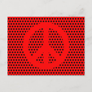 Carte Postale Symbole de paix rouge et noir
