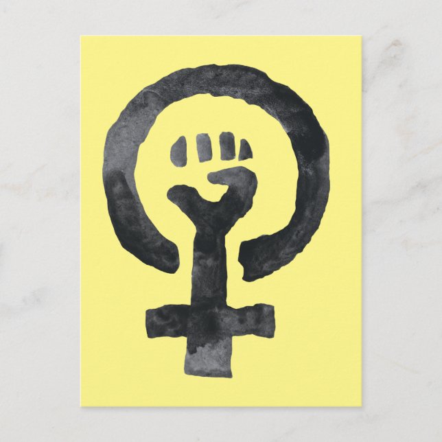 Carte Postale Symbole de poing féministe (Devant)