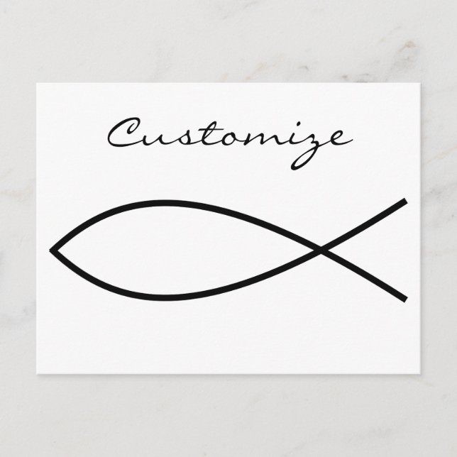 Carte Postale Symbole de poisson chrétien Ichthys Thunder_Cove (Devant)