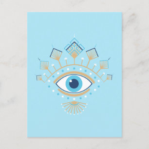 Carte Postale Symbole de protection turc des yeux mal grecs déco