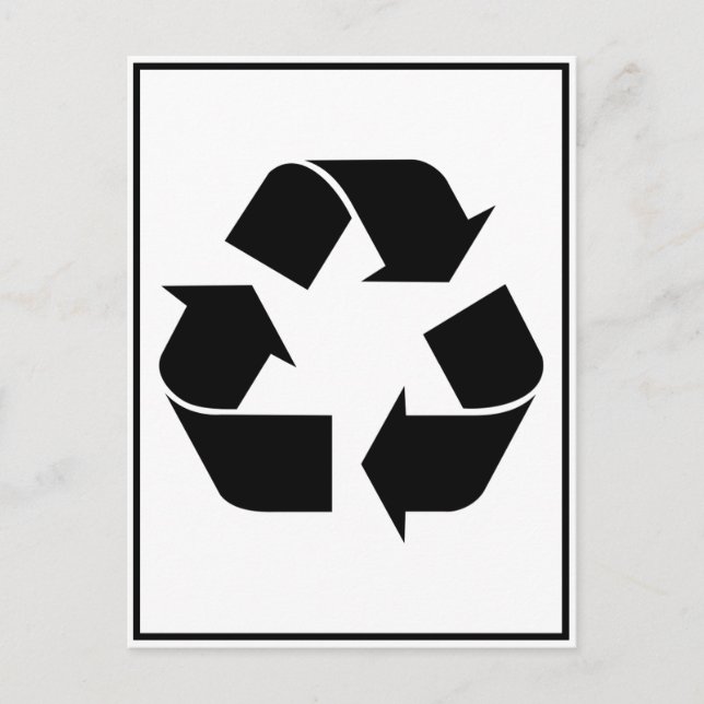 Carte Postale Symbole de recyclage - Noir (Devant)