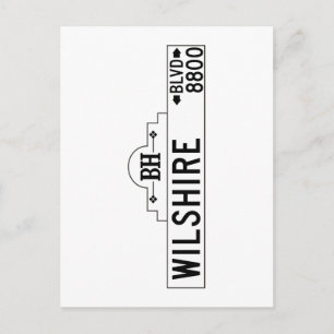 Carte Postale Symbole de rue Wilshire Boulevard, Los Angeles, CA