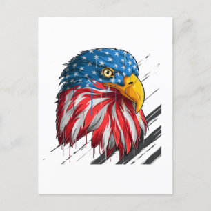 Carte Postale Symbole de séchage du drapeau américain d'Aigle ch